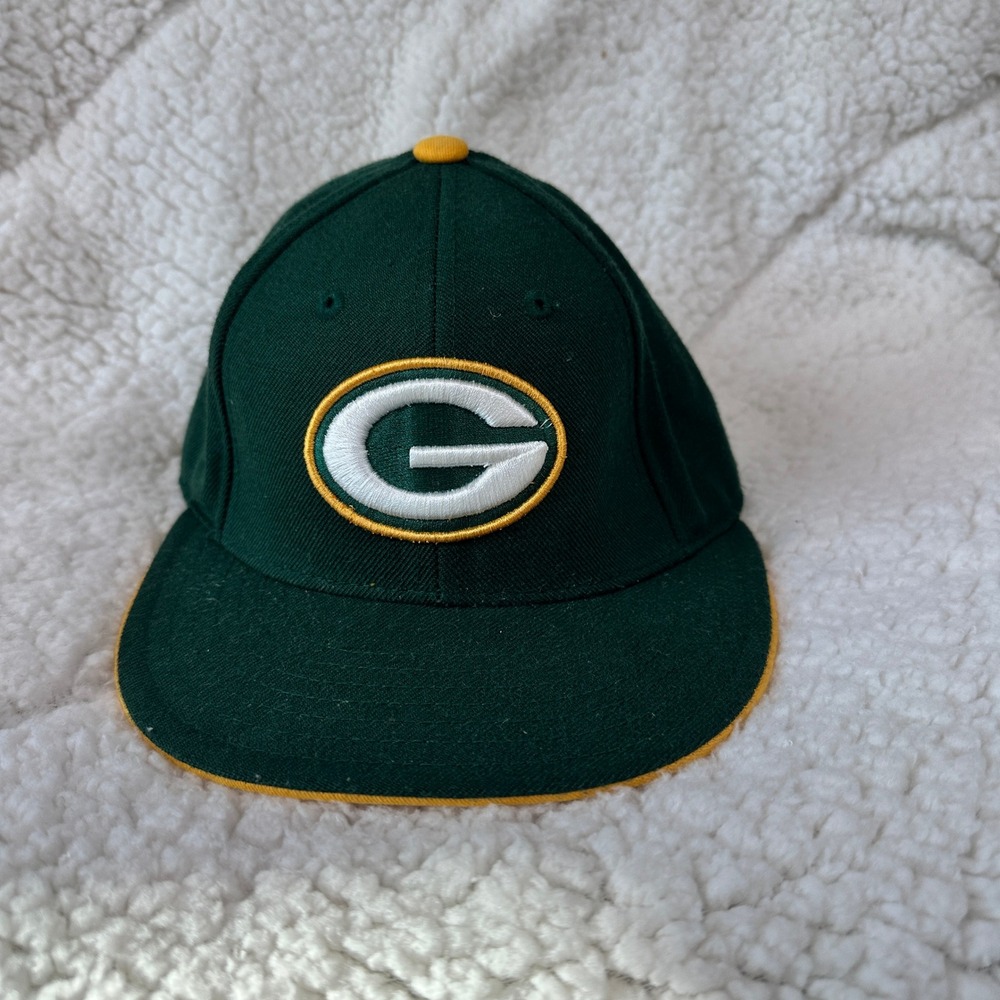 NFL Team Apparel Youth Green Bay Packers Hat One Size Green Gold Fitted Cap